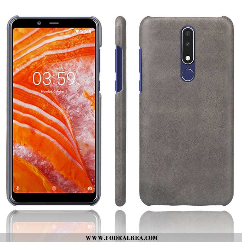 Fodral Nokia 3.1 Plus Läder Solid Färg Orange, Skal Nokia 3.1 Plus Mönster Orange