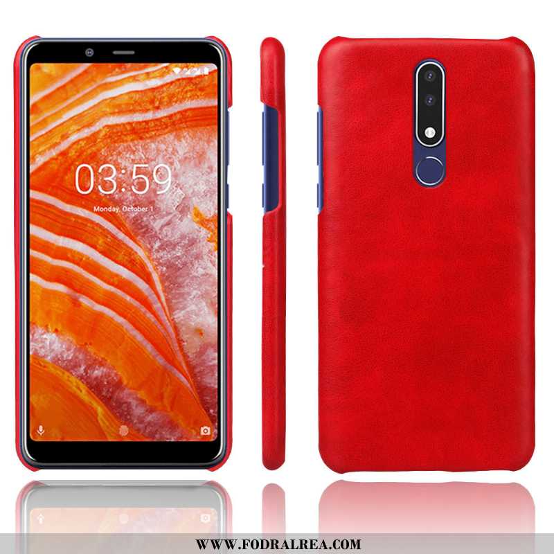 Fodral Nokia 3.1 Plus Läder Solid Färg Orange, Skal Nokia 3.1 Plus Mönster Orange