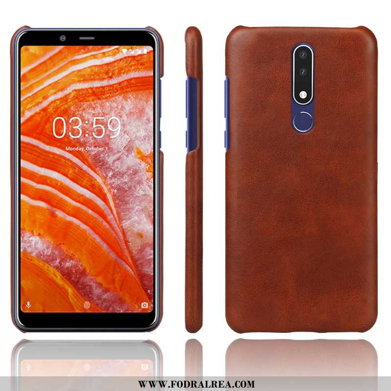 Fodral Nokia 3.1 Plus Läder Solid Färg Orange, Skal Nokia 3.1 Plus Mönster Orange