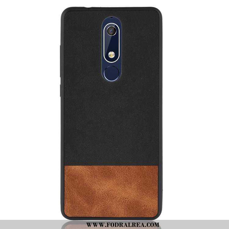 Fodral Nokia 5.1 Mjuk Skydd Mobil Telefon, Skal Nokia 5.1 Silikon Nubuck Svarta