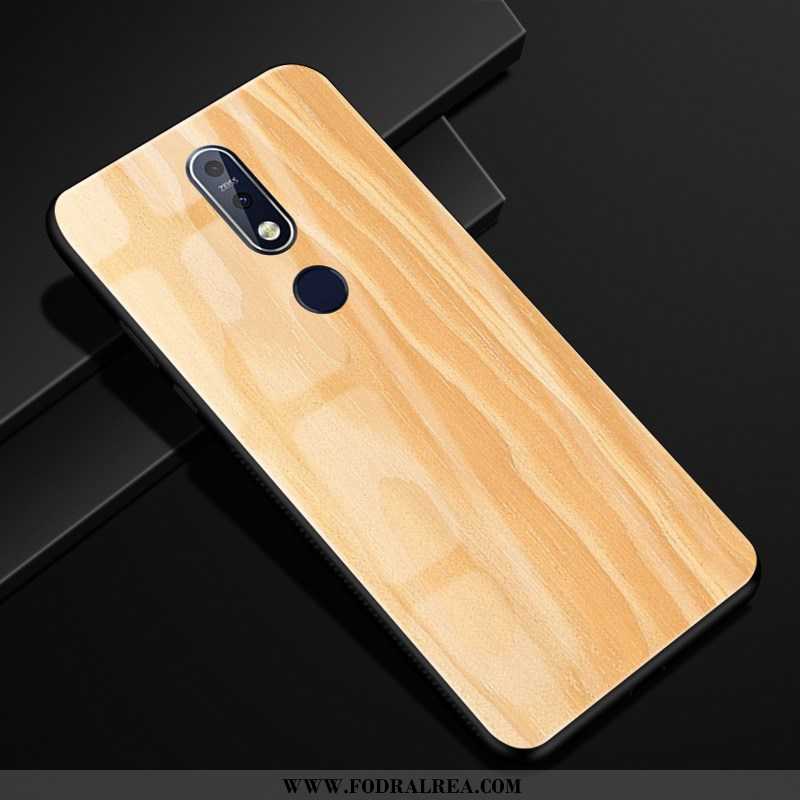 Fodral Nokia 7.1 Mönster Mobil Telefon, Skal Nokia 7.1 Wood Brun