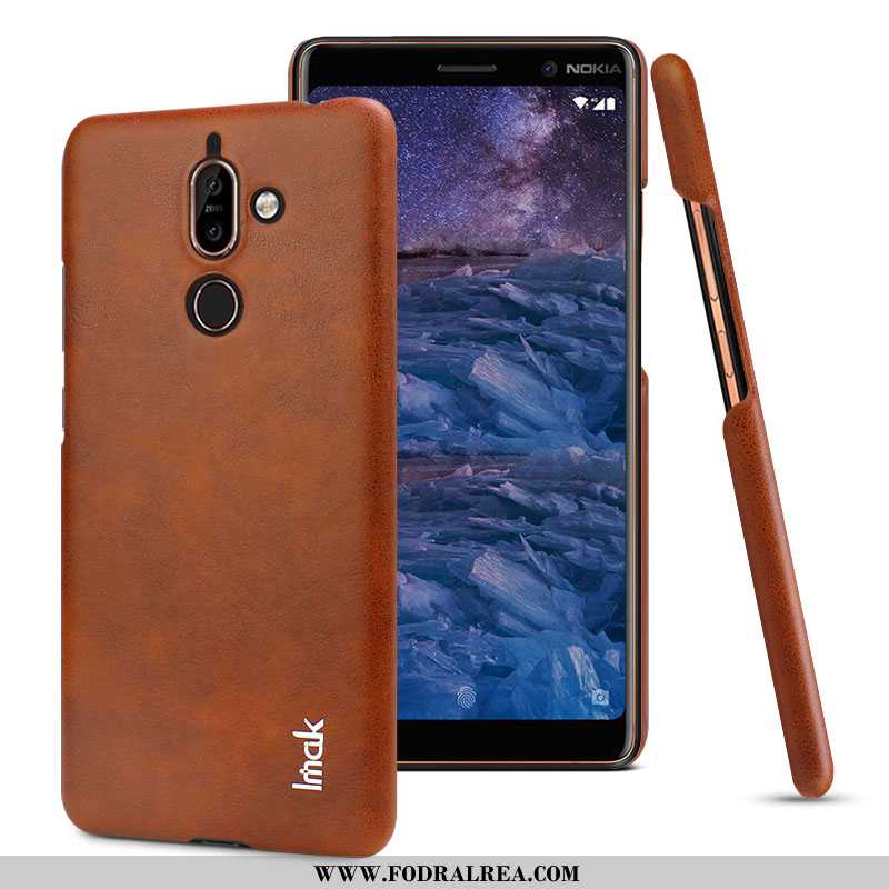 Fodral Nokia 7 Plus Läderfodral Mobil Telefon Fodral, Skal Nokia 7 Plus Läder Mönster Svarta