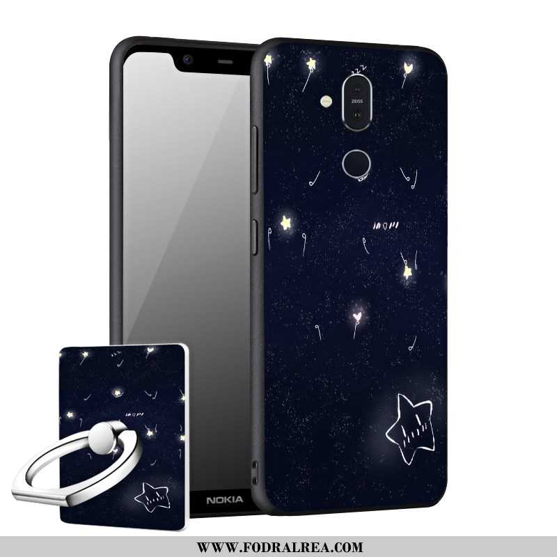 Fodral Nokia 8.1 Nubuck Fallskydd Fodral, Skal Nokia 8.1 Mjuk Mobil Telefon Svarta