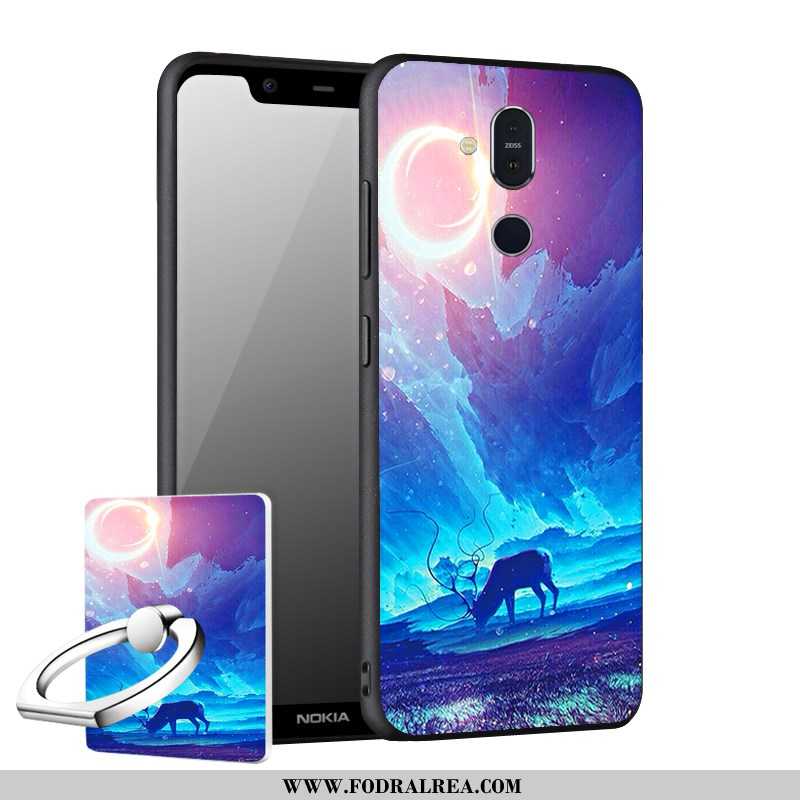 Fodral Nokia 8.1 Nubuck Fallskydd Fodral, Skal Nokia 8.1 Mjuk Mobil Telefon Svarta