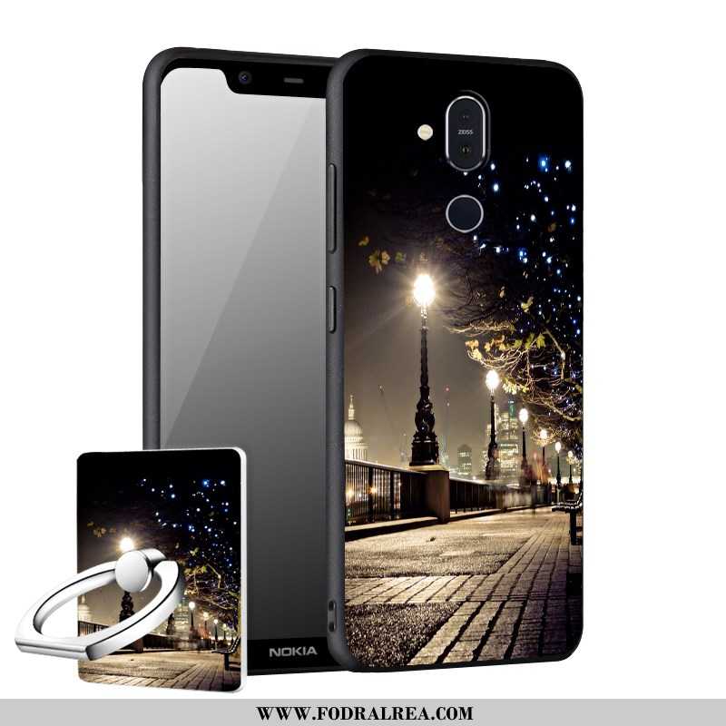 Fodral Nokia 8.1 Nubuck Fallskydd Fodral, Skal Nokia 8.1 Mjuk Mobil Telefon Svarta