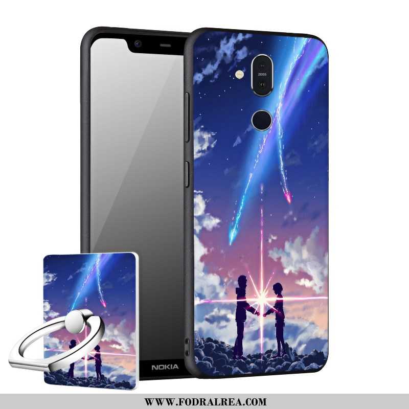 Fodral Nokia 8.1 Nubuck Fallskydd Fodral, Skal Nokia 8.1 Mjuk Mobil Telefon Svarta