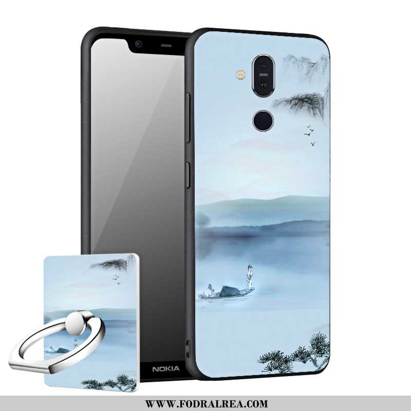 Fodral Nokia 8.1 Nubuck Fallskydd Fodral, Skal Nokia 8.1 Mjuk Mobil Telefon Svarta