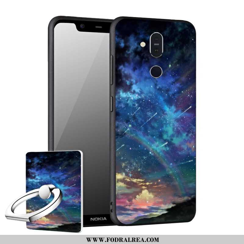 Fodral Nokia 8.1 Nubuck Fallskydd Fodral, Skal Nokia 8.1 Mjuk Mobil Telefon Svarta