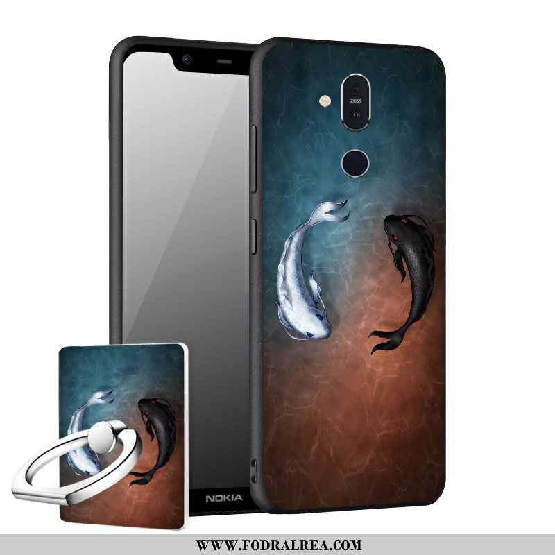 Fodral Nokia 8.1 Nubuck Fallskydd Fodral, Skal Nokia 8.1 Mjuk Mobil Telefon Svarta