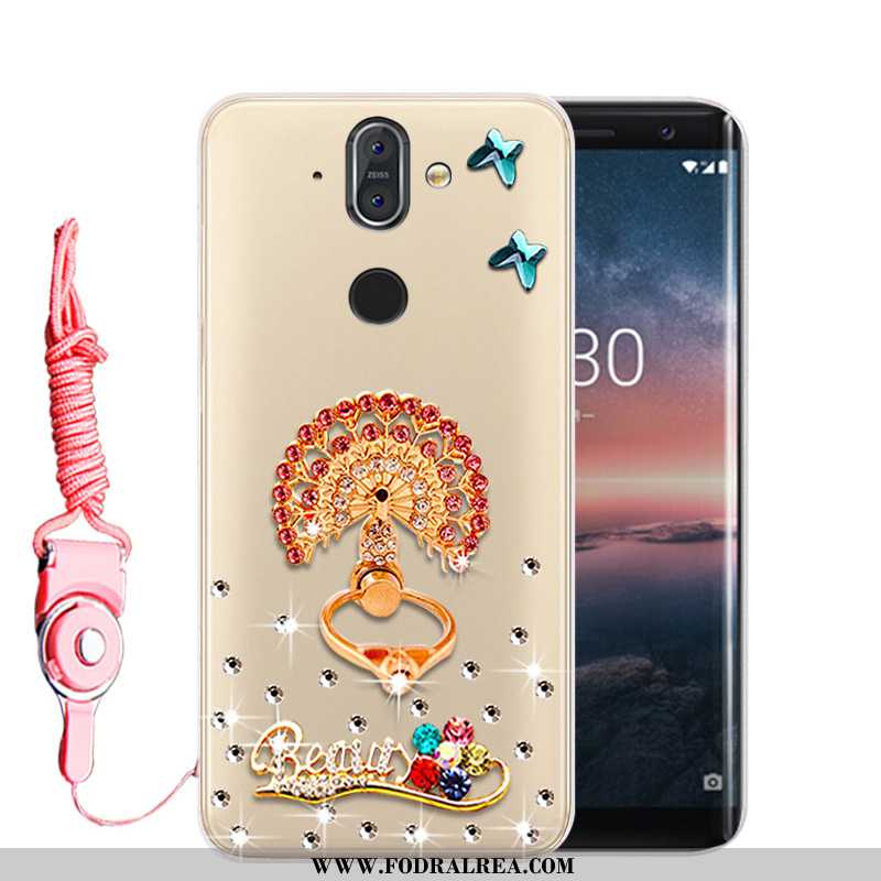 Fodral Nokia 8 Sirocco Strass Skal Fodral, Nokia 8 Sirocco Mjuk Fallskydd Guld