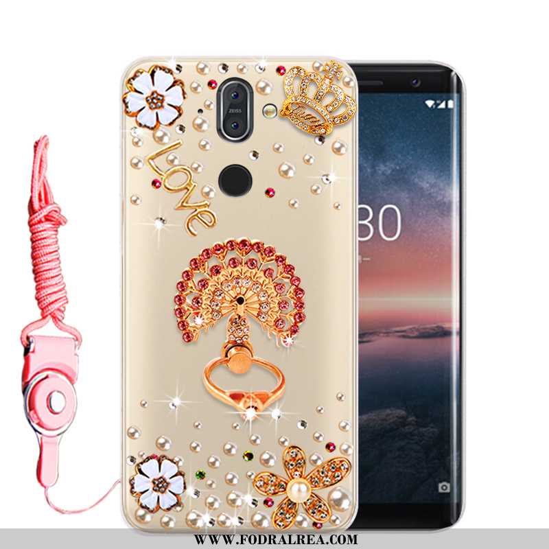 Fodral Nokia 8 Sirocco Strass Skal Fodral, Nokia 8 Sirocco Mjuk Fallskydd Guld