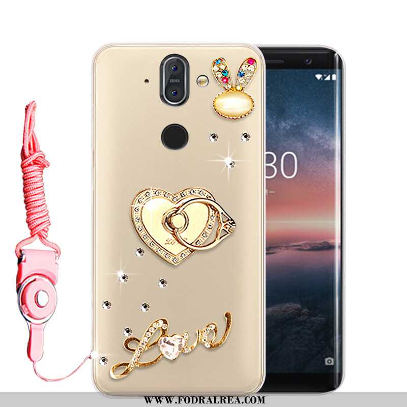 Fodral Nokia 8 Sirocco Strass Skal Fodral, Nokia 8 Sirocco Mjuk Fallskydd Guld