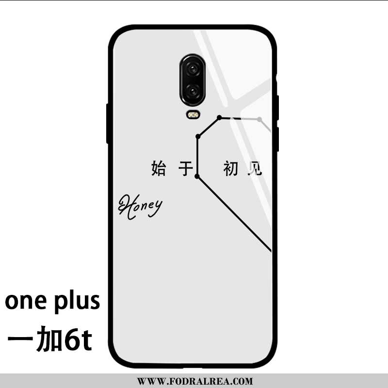 Fodral Oneplus 6t Silikon Mobil Telefon Enkel, Skal Oneplus 6t Glas Vita