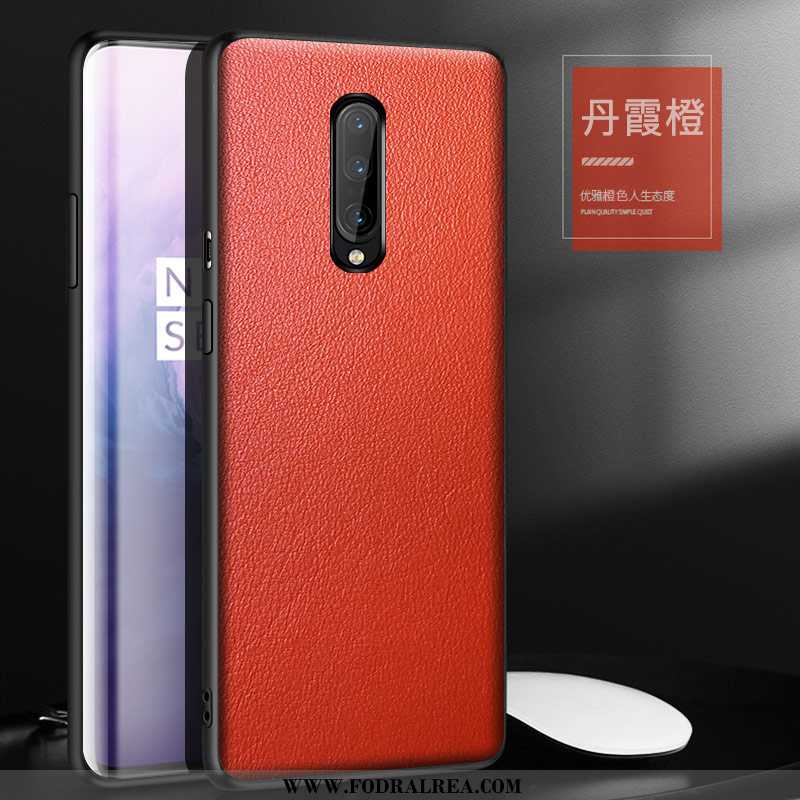 Fodral Oneplus 7 Pro Trend Enkel Personlighet, Skal Oneplus 7 Pro Skydd Läder Röd