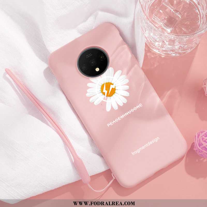 Fodral Oneplus 7t Silikon Vind Liten, Skal Oneplus 7t Fallskydd Kyla Rosa