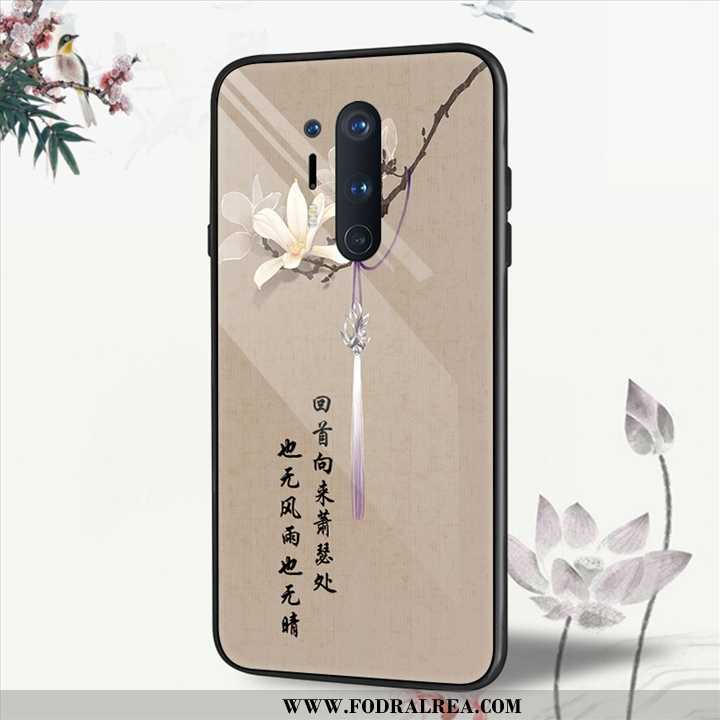 Fodral Oneplus 8 Pro Glas Blommor Skydd, Skal Oneplus 8 Pro Personlighet Kreativa Beige