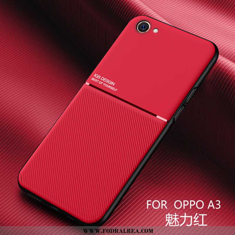 Fodral Oppo A3 Mönster Skal Nubuck, Oppo A3 Trend Net Red Grön