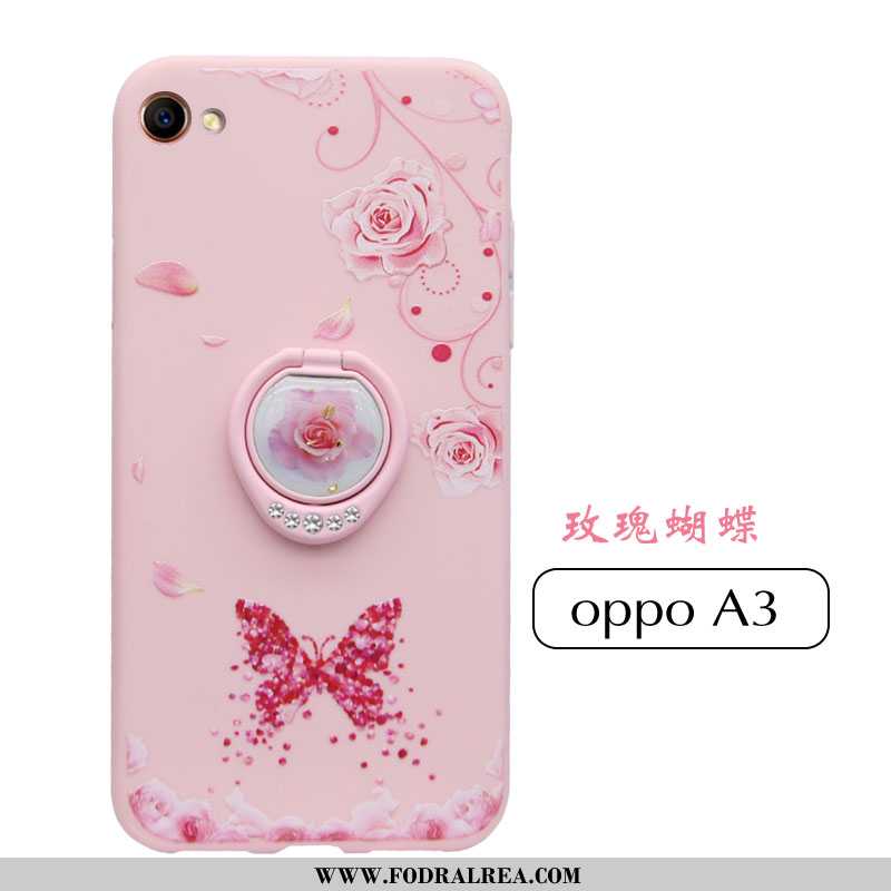 Fodral Oppo A3 Silikon Hängsmycken Tunn, Skal Oppo A3 Skydd Net Red Rosa