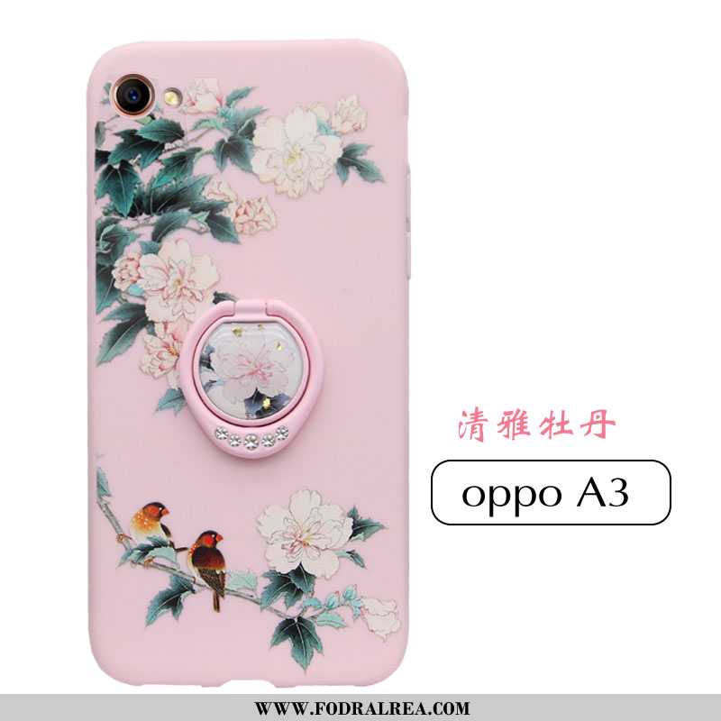 Fodral Oppo A3 Silikon Hängsmycken Tunn, Skal Oppo A3 Skydd Net Red Rosa