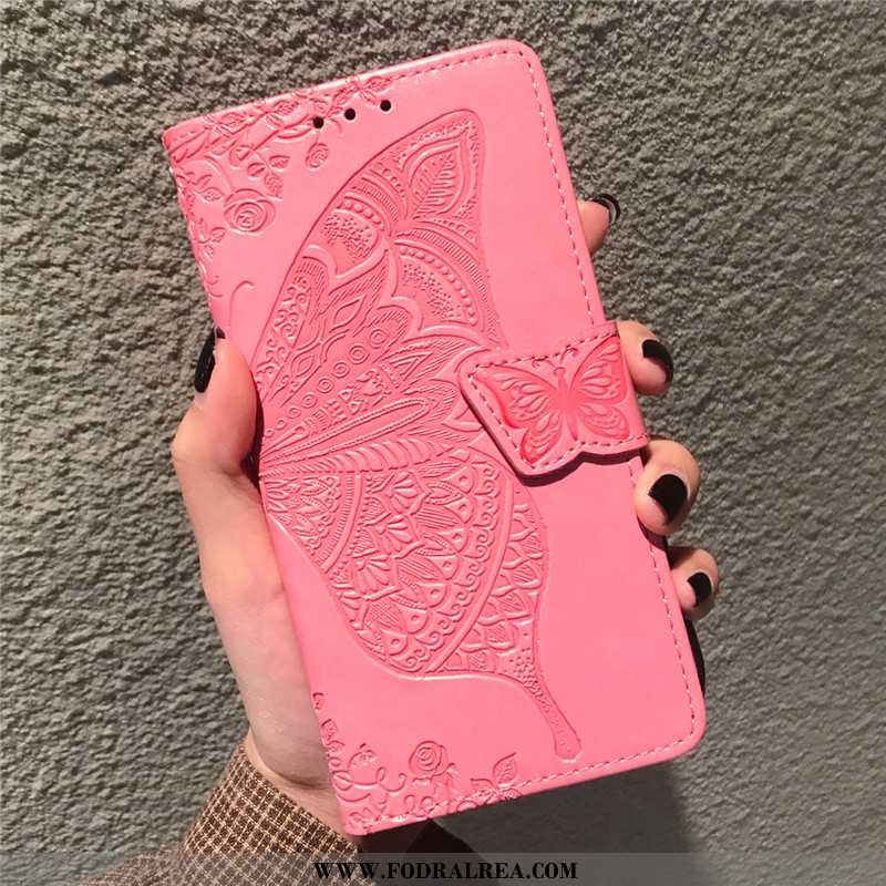 Fodral Oppo A5 2020 Hängsmycken Solid Färg Embossing, Skal Oppo A5 2020 Lättnad Täcka Rosa