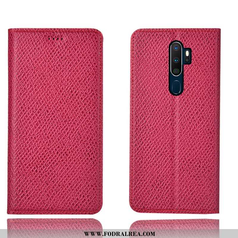 Fodral Oppo A5 2020 Skydd Fallskydd Skal, Skal Oppo A5 2020 Läderfodral Mesh Mörkblå