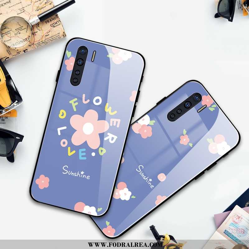 Fodral Oppo A91 Kreativa Blommor Liten, Skal Oppo A91 Silikon Ljus Blå