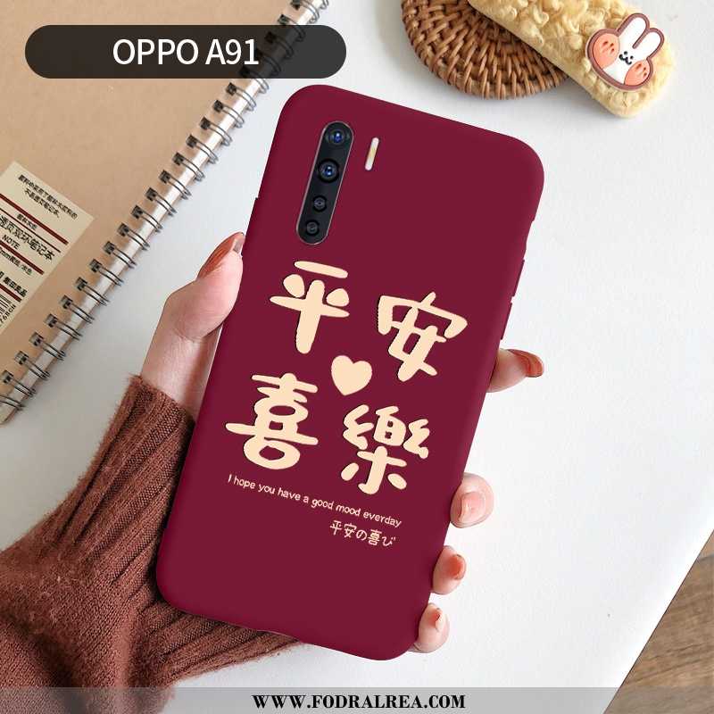 Fodral Oppo A91 Nubuck Skydd Kreativa, Skal Oppo A91 Personlighet Super Röd