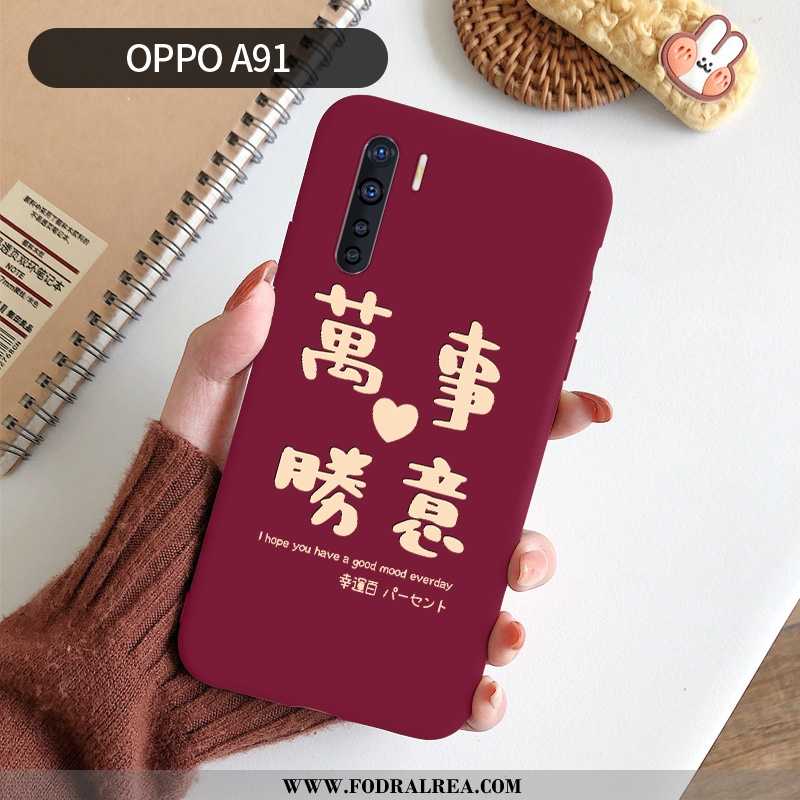 Fodral Oppo A91 Nubuck Skydd Kreativa, Skal Oppo A91 Personlighet Super Röd