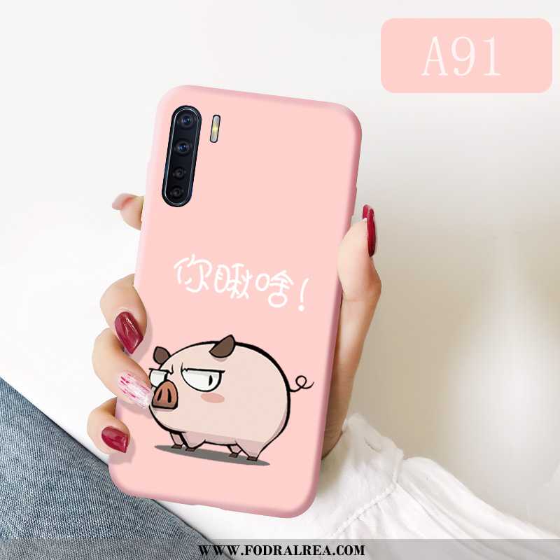 Fodral Oppo A91 Silikon Enkel Tecknat, Skal Oppo A91 Skydd Mobil Telefon Rosa