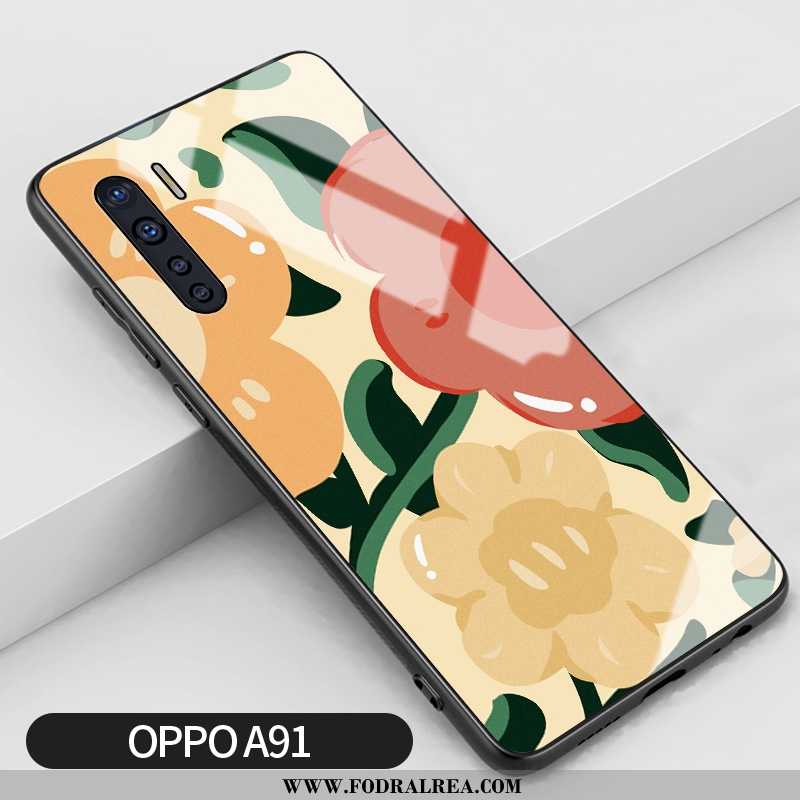 Fodral Oppo A91 Skydd Gul Mobil Telefon, Skal Oppo A91 Glas Liten