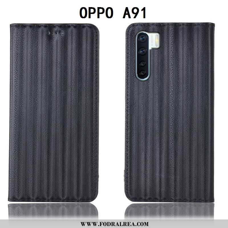 Fodral Oppo A91 Skydd Purpur Täcka, Skal Oppo A91 Läderfodral Mobil Telefon Lila