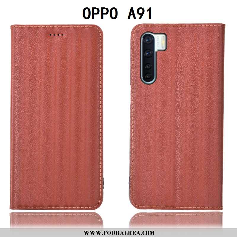 Fodral Oppo A91 Skydd Purpur Täcka, Skal Oppo A91 Läderfodral Mobil Telefon Lila