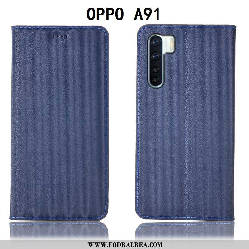 Fodral Oppo A91 Skydd Purpur Täcka, Skal Oppo A91 Läderfodral Mobil Telefon Lila