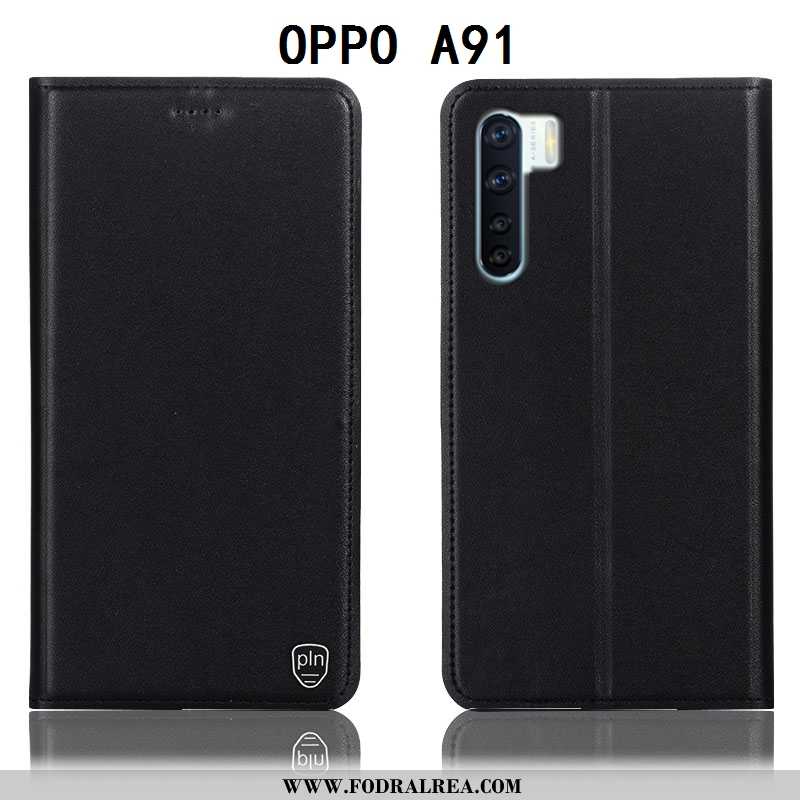 Fodral Oppo A91 Skydd Skal Mobil Telefon, Oppo A91 Läderfodral Gul