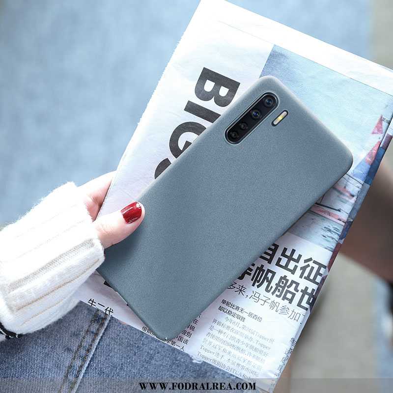 Fodral Oppo A91 Tunn Solid Färg Super, Skal Oppo A91 Nubuck Grå