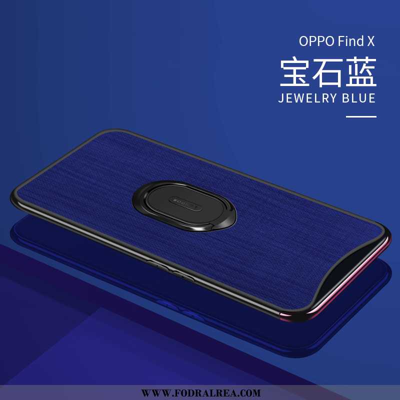 Fodral Oppo Find X Mönster Support Bil, Skal Oppo Find X Super Tunn Mörkblå