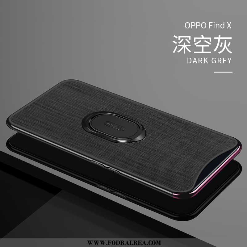 Fodral Oppo Find X Mönster Support Bil, Skal Oppo Find X Super Tunn Mörkblå