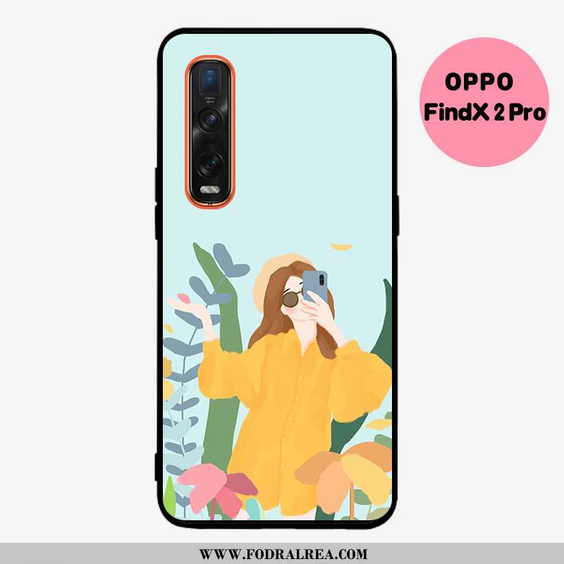 Fodral Oppo Find X2 Pro Nubuck Silikon All Inclusive, Skal Oppo Find X2 Pro Mjuk Liten Grön