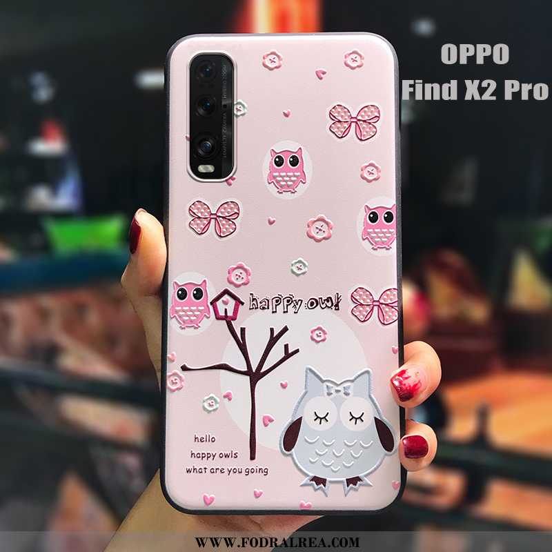 Fodral Oppo Find X2 Pro Tecknat Nubuck Personlighet, Skal Oppo Find X2 Pro Vacker Silikon Rosa