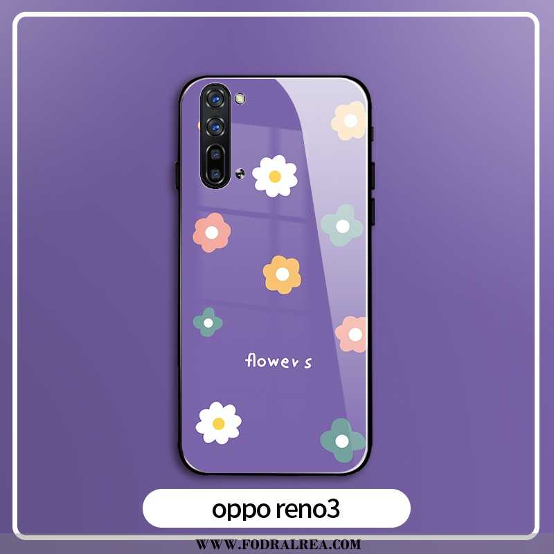 Fodral Oppo Reno 3 Kreativa Ljus Fodral, Skal Oppo Reno 3 Silikon Skydd Lila