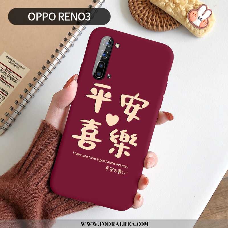 Fodral Oppo Reno 3 Mjuk Super Personlighet, Skal Oppo Reno 3 Silikon All Inclusive Röd