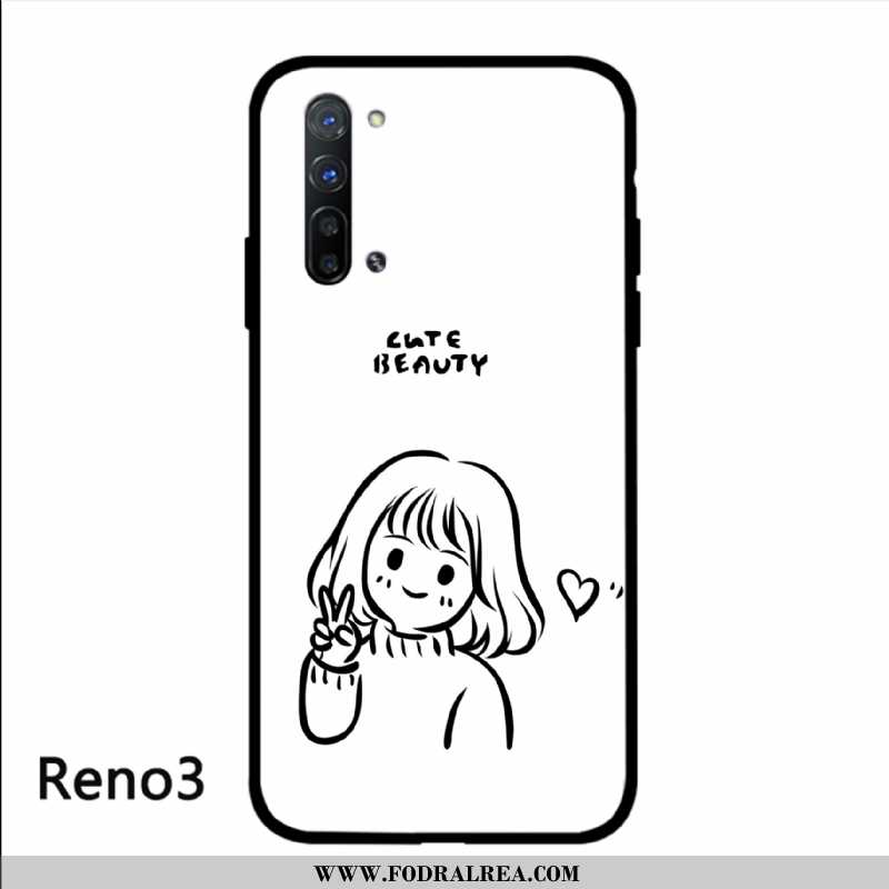 Fodral Oppo Reno 3 Personlighet Skal Skydd, Oppo Reno 3 Kreativa Enkel Vita