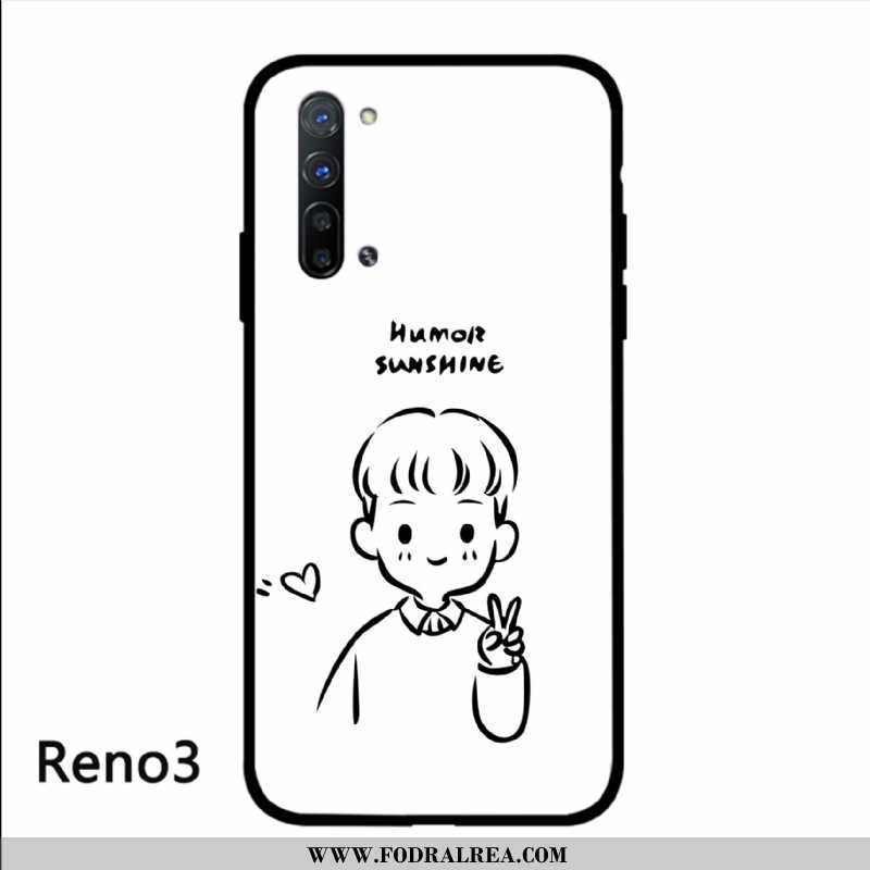 Fodral Oppo Reno 3 Personlighet Skal Skydd, Oppo Reno 3 Kreativa Enkel Vita