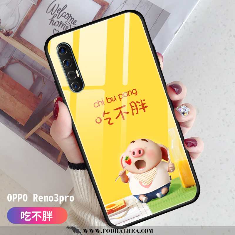 Fodral Oppo Reno 3 Pro Glas Fallskydd Super, Skal Oppo Reno 3 Pro Personlighet Mobil Telefon Grön