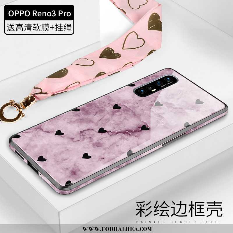 Fodral Oppo Reno 3 Pro Glas Högt Utbud Skal, Skal Oppo Reno 3 Pro Lyxiga Fallskydd Rosa