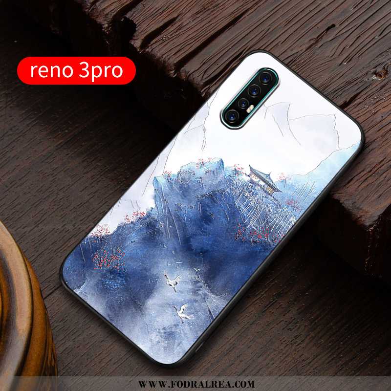 Fodral Oppo Reno 3 Pro Kreativa Tunn Super, Skal Oppo Reno 3 Pro Lättnad Mjuk Blå