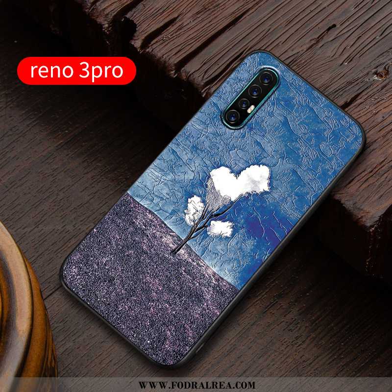 Fodral Oppo Reno 3 Pro Kreativa Tunn Super, Skal Oppo Reno 3 Pro Lättnad Mjuk Blå