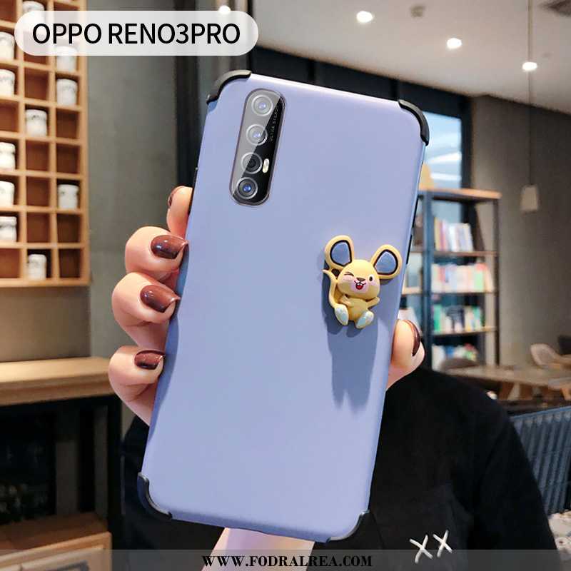 Fodral Oppo Reno 3 Pro Silikon Tredimensionell Fodral, Skal Oppo Reno 3 Pro Skydd Nubuck Blå