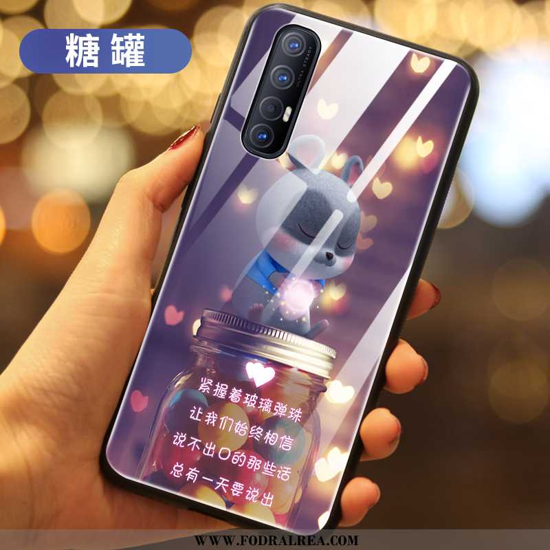 Fodral Oppo Reno 3 Pro Skydd Blå Fodral, Skal Oppo Reno 3 Pro Glas Fallskydd