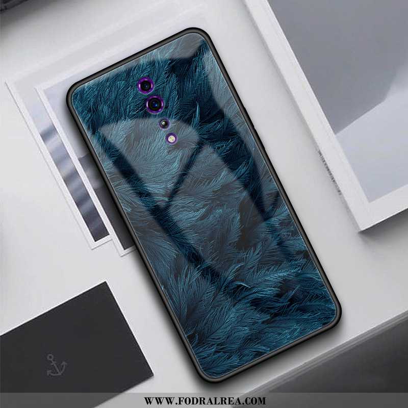 Fodral Oppo Reno Z Glas Silikon Blå, Skal Oppo Reno Z Trend Fallskydd Blå